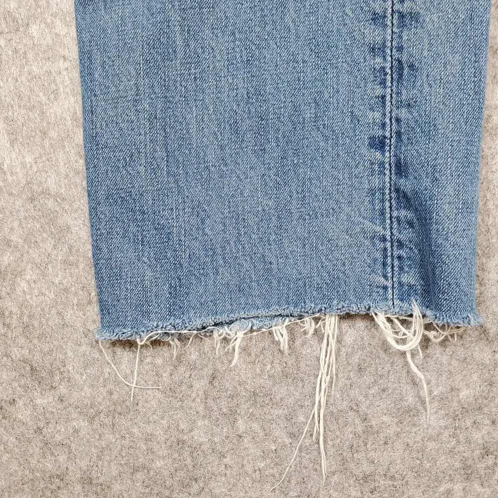 Polo Ralph Lauren Jeans Mens 32x28 Raw Hem Cut Off Medium Wash Classic Fit Denim